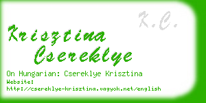 krisztina csereklye business card